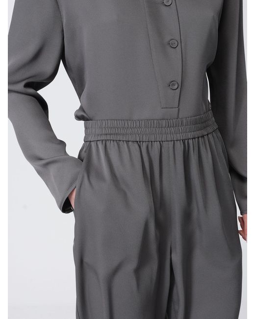 Emporio Armani Gray Satin Straight Trousers