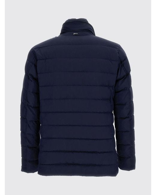 Herno Blue Short Quilted Down Jacket for men