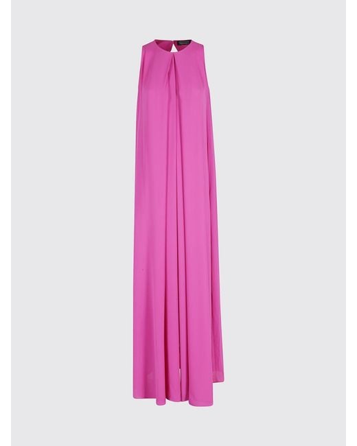 Gianluca Capannolo Pink Off-The-Shoulder Silk Midi Tunic For Ceremonies