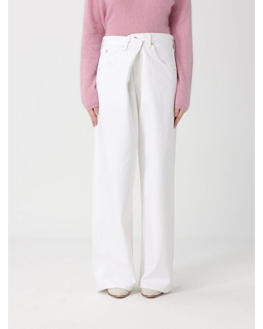 Jeans Wide-Leg De Denim De Algodón Agolde de color White