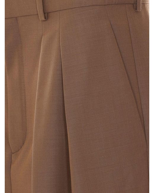 Saint Laurent Natural High-Waisted Skinny Pants