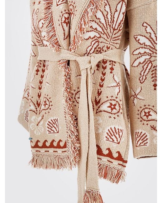 Alanui Pink Wool Blend Robe Cardigan Echoes Of The Island