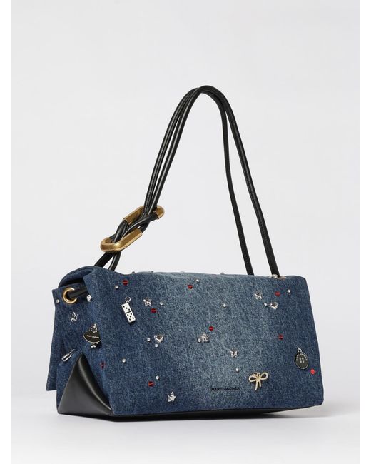 Marc Jacobs Blue The Trinket Charm Denim Large Dual Bag