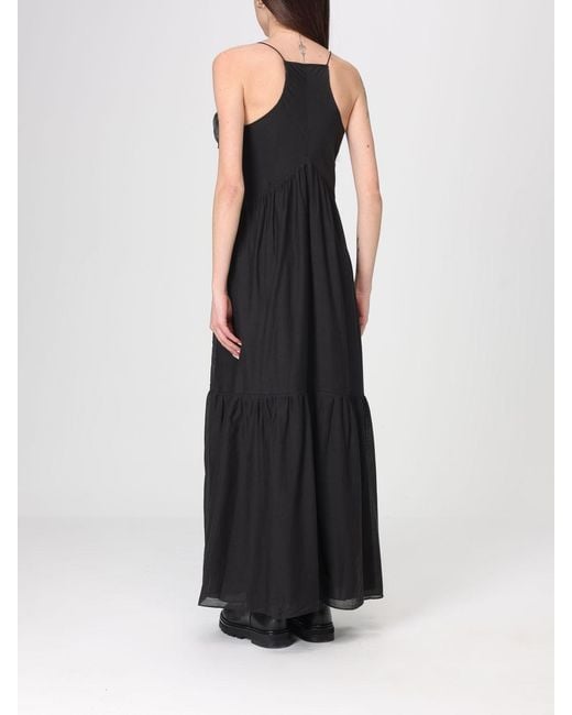 Isabel Marant Black Vasma Long Cotton Blend Dress