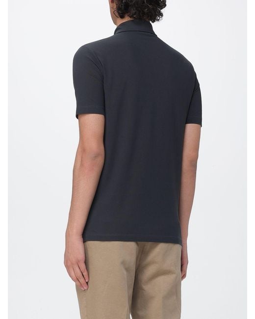 Zanone Blue Basic Cotton Polo Shirt for men