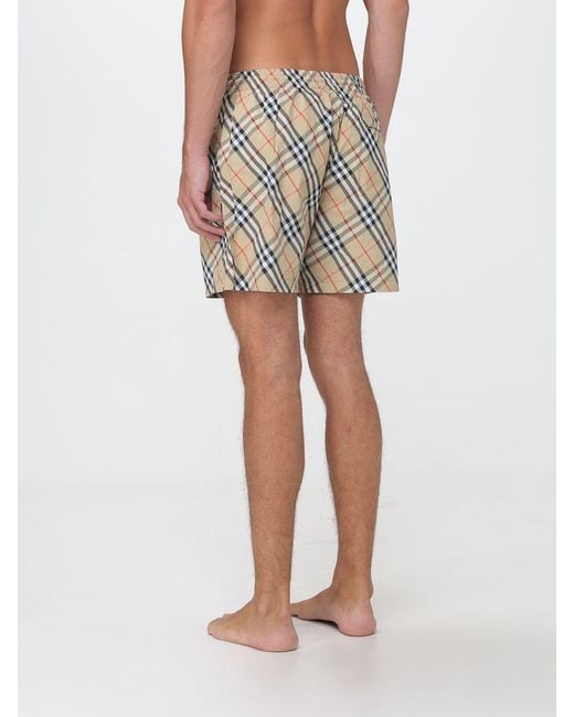 Burberry Natural Vintage Check Print Nylon Swim Shorts for men