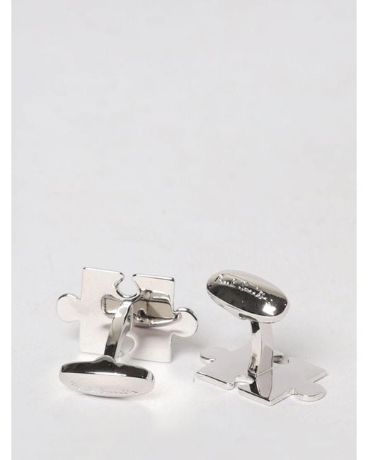 Paul Smith White Enamelled Brass Puzzle Cufflinks for men