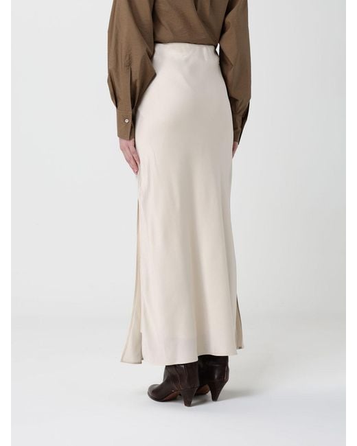 Brunello Cucinelli White Long Satin Skirt