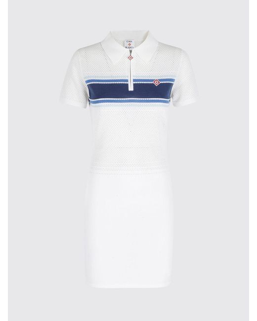 Casablanca White Cotton Polo Dress