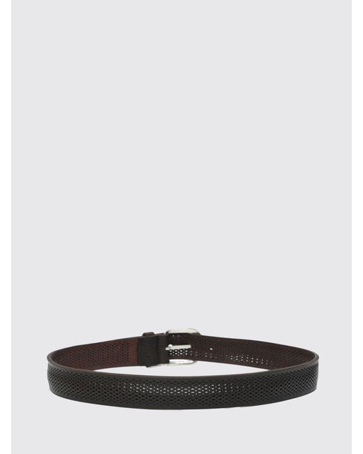 Orciani White Perforated Leather Belt for men