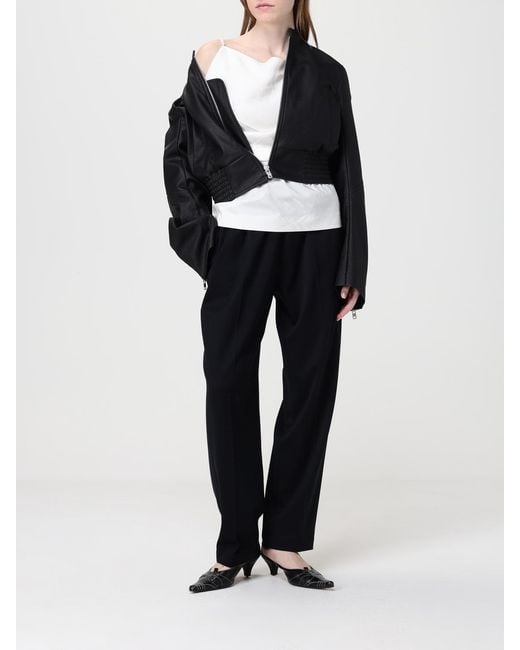 MM6 by Maison Margiela Blue Faux Leather Bomber Jacket