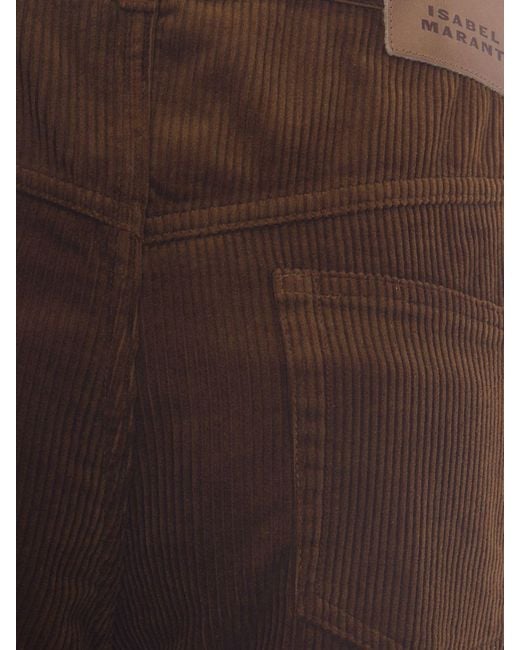 Isabel Marant Red Ruthie Straight-Leg Corduroy Trousers