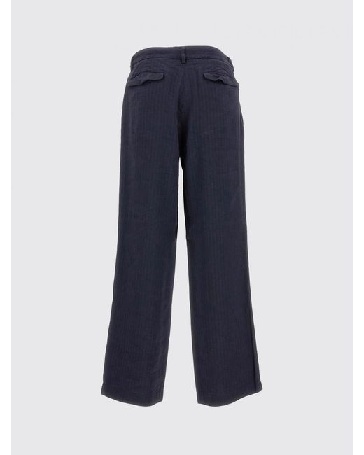 Barena Blue Linen Blend Wide Leg Trousers for men