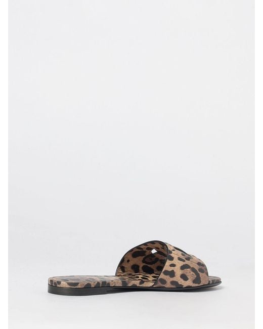 Dolce & Gabbana White Dolce &Amp Gabbana Animalier Print Leather Mules With Dg Monogram