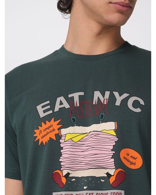 Emporio Armani Green Printed Cotton T-Shirt for men