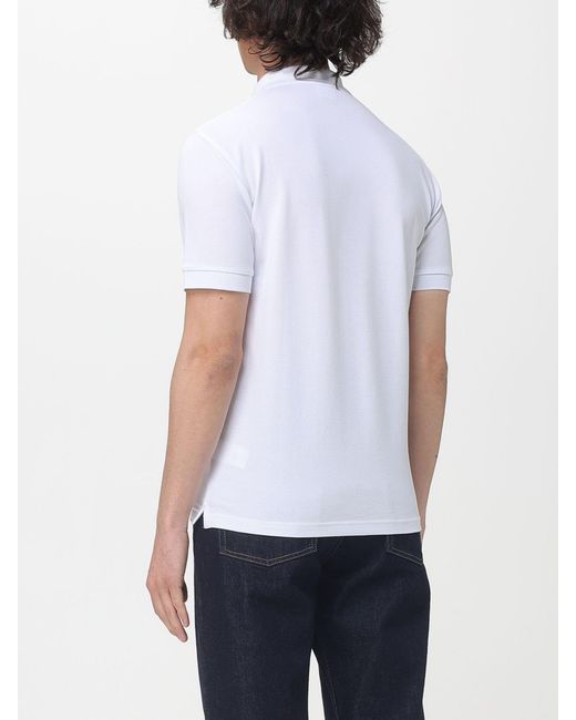 Sun 68 White Cotton Logo Polo Shirt for men
