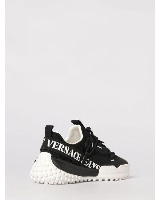 Versace Jeans Couture Black Mesh And Leather Sneakers for men