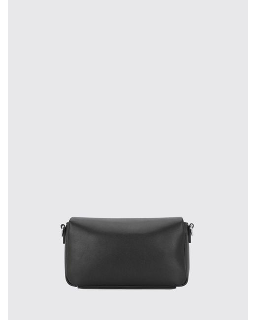 Philipp Plein Black Smooth Leather Crossbody Bag With Metal Logo And Flap