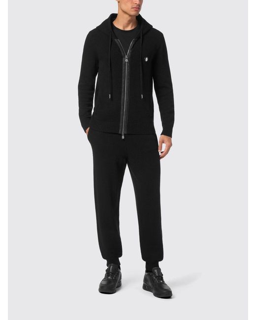 Billionaire Black Cashmere And Wool Blend Hoodie for men