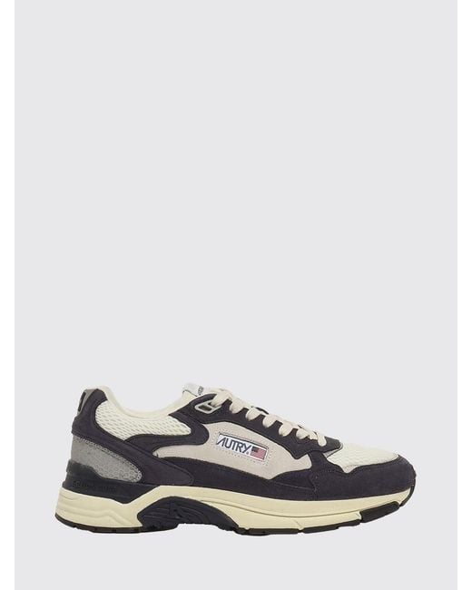Autry White Hyperway Bicolour Leather And Mesh Low-Top Sneakers for men