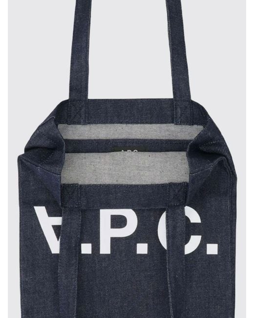 A.P.C. Blue Laure Cotton Denim Tote Bag
