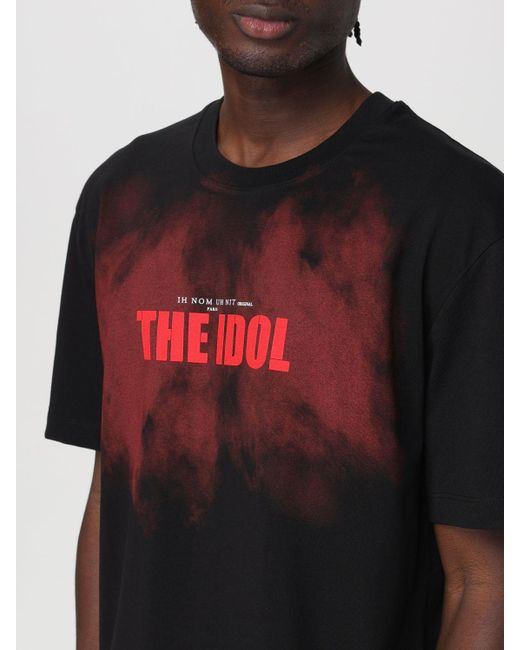 T-shirt The Idol in cotone stampato di Ih Nom Uh Nit in Black da Uomo