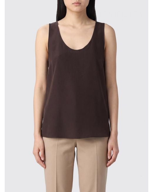 P.A.R.O.S.H. Black Sleeveless U-Neck Top P.A.R.O.S.H