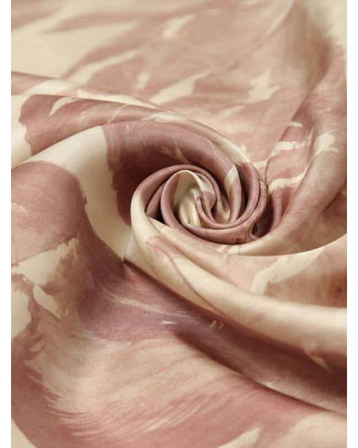 Alysi Natural Floral Print Silk Scarf