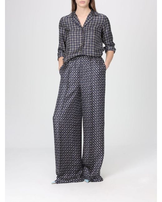 Max Mara Blue Disco Printed Silk Shirt