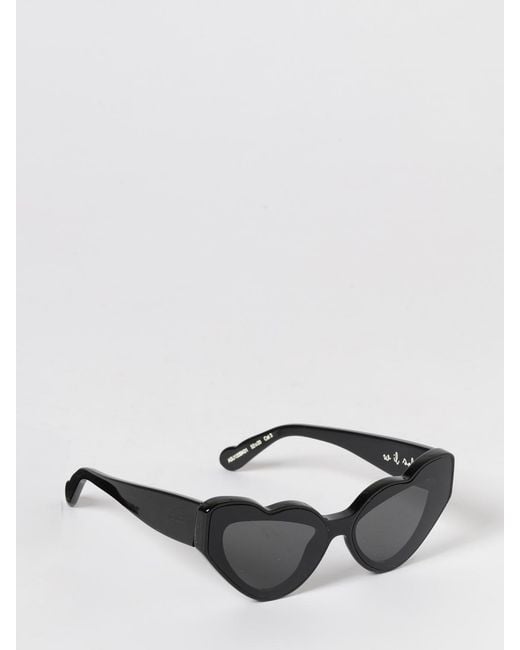 Fiorucci White Heart-Shaped Acetate Sunglasses