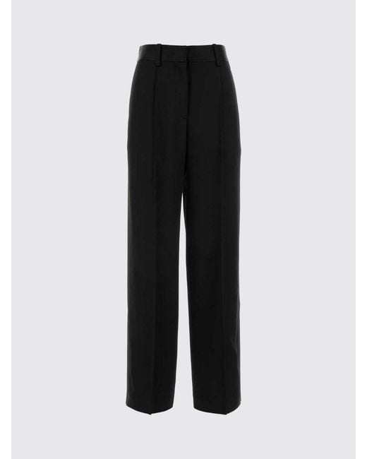 Jil Sander Black Satin Straight Trousers By