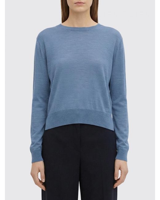 Jil Sander Blue Virgin Wool And Cashmere Sweater