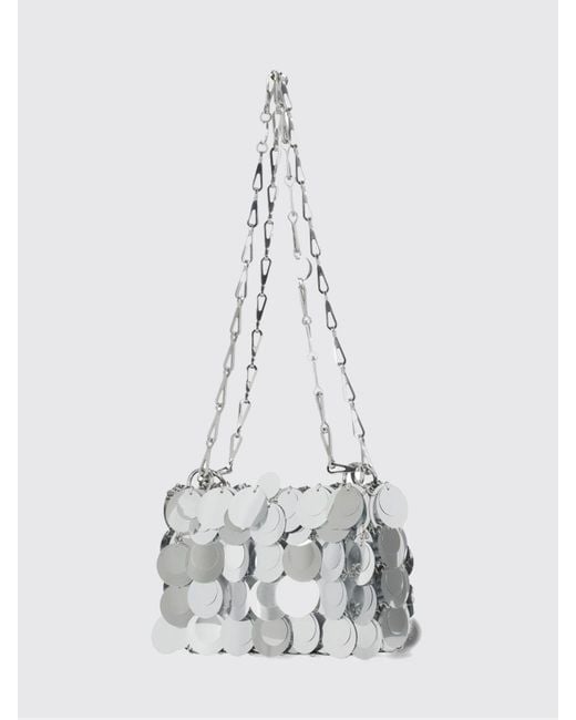 Rabanne White Mini Sparkle Shoulder Bag