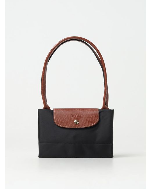 Longchamp Black Le Pliage Original L Recycled Nylon And Leather Bag