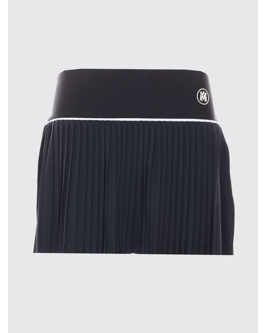 Amiri Black Pleated Jersey Mini Skirt With Embroidered Monogram