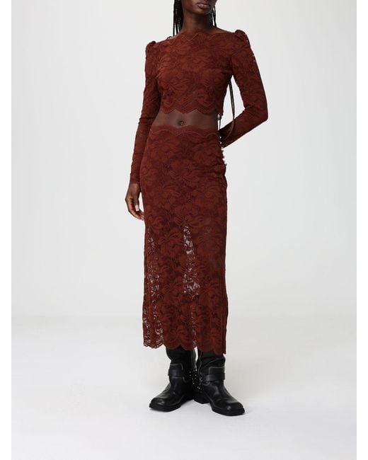 Rabanne Red Lace Skirt