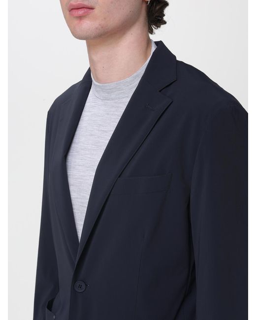 Manuel Ritz Blue Single-Breasted Blazer With Sweatshirt Hood for men