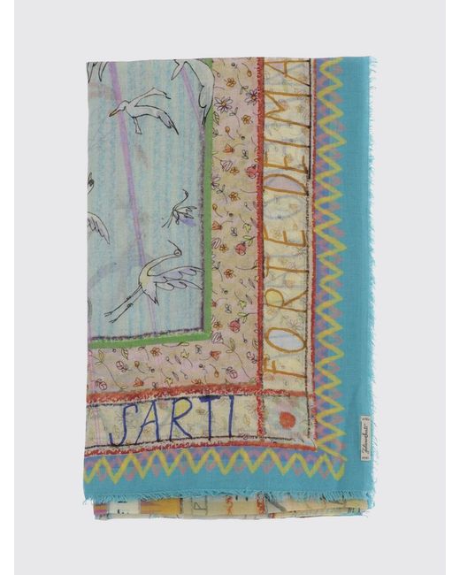 Faliero Sarti Blue Printed Modal Scarf