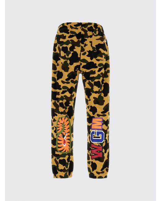 A Bathing Ape Black Camouflage Cotton Jogging Trousers for men