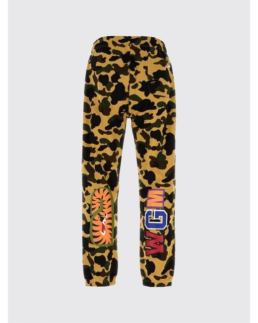 A Bathing Ape Black Camouflage Cotton Jogging Trousers for men