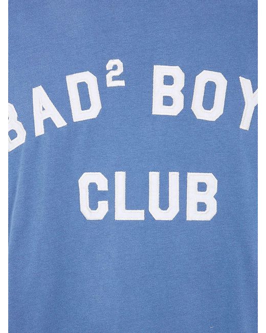 DSquared² Blue Cotton Crew Neck T-Shirt With Slogan for men