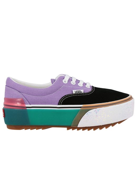 Vans Leather Era Stacked Shoes (trainers) in Violet (Purple) | Lyst
