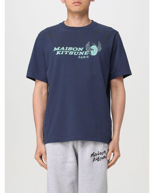 Maison Kitsuné Blue T-shirt Maison Kitsuné for men