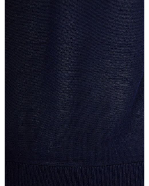 Ballantyne Blue Silk And Cashmere Polo Shirt for men