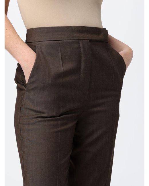 Max Mara Brown Pants Leather