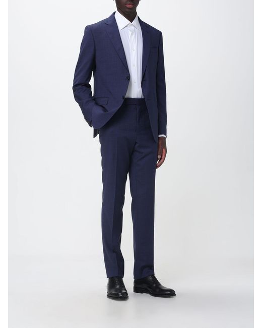 Zegna Blue Wool Single-Breasted Suit for men