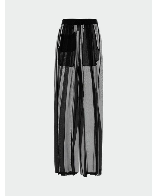 Dolce & Gabbana Black Dolce &Amp Gabbana Silk Palazzo Trousers With Drawstring