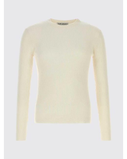 Our Legacy Blue Silk Crew Neck Jumper for men