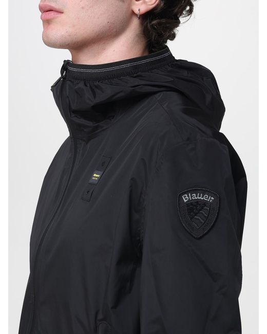 Blauer Blue Hooded Polyester Windbreaker for men