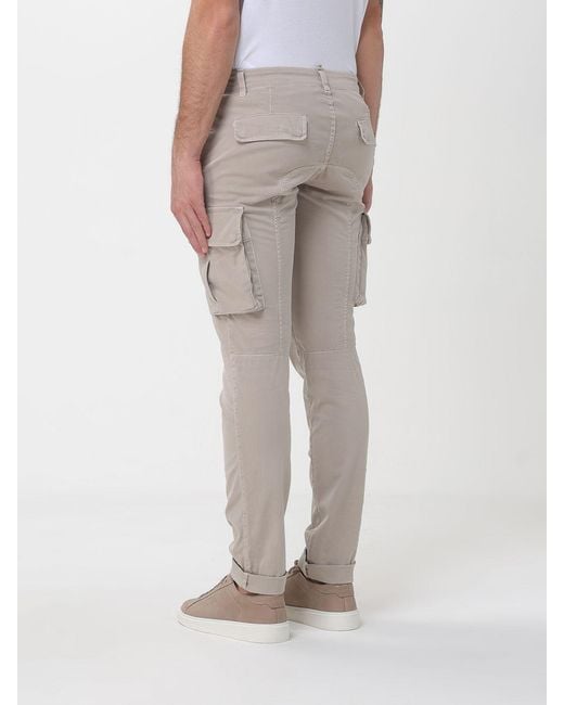 Mason's Gray Stretch Cotton Cargo Trousers for men